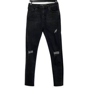 Topshop Moto Jamie Dirty Gray Distressed Skinny Jeans - Knee Rips